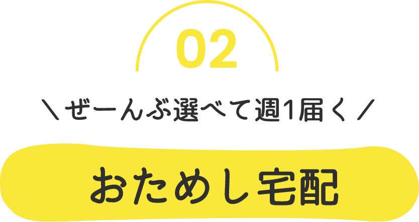 02 ぜーんぶ選べて週1届く おためし宅配
