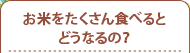 お米をたくさん食べるとどうなるの？