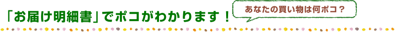 「お届け明細書」でポコがわかります！　あなたの買い物は何ポコ？ 