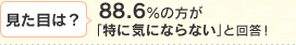 88.6％の方が「特に気にならない」と回答！