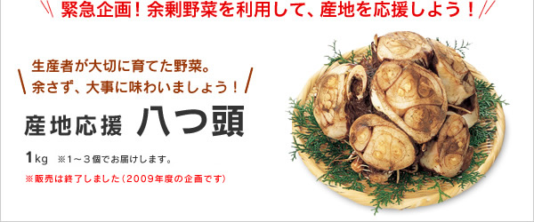 生産者が大切に育てた野菜。余さず、大事に味わいましょう！ もったいないプロジェクト新企画　産地応援八つ頭