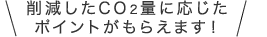 削除したCO2量に応じたポイントがもらえます！