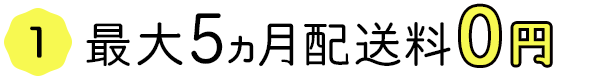 最大5ヵ月配送料0円