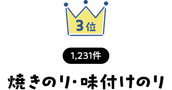 3位 1,231件 焼きのり・味付けのり