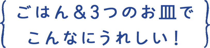 ごはん＆3つのお皿で こんなにうれしい！