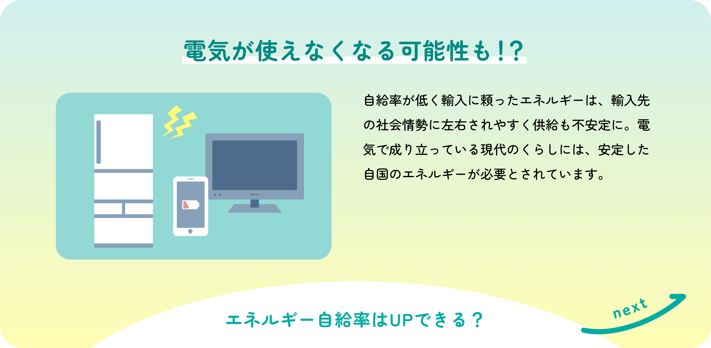 エネルギークイズの3つ目の質問と回答