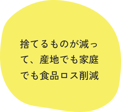 捨てるものが減って、産地でも家庭でも食品ロス削減