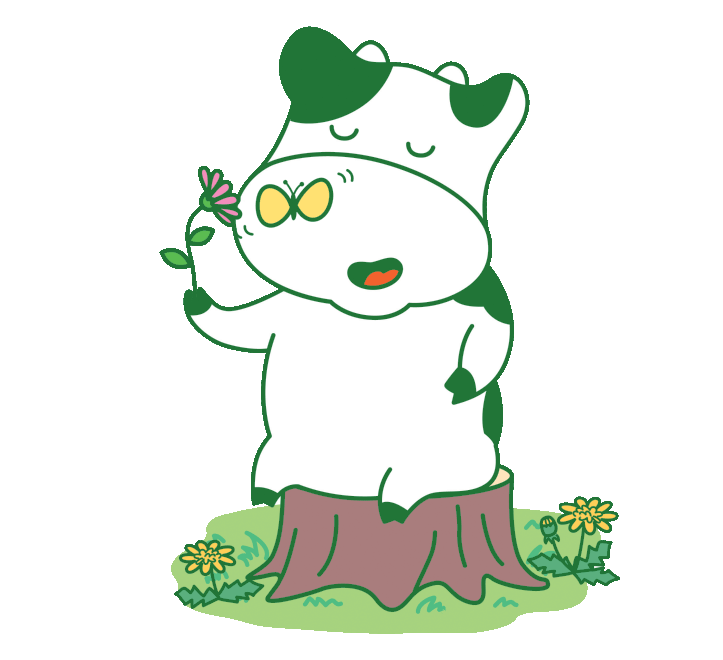 座っているこんせんくん