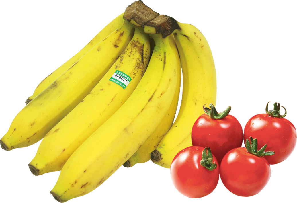 提供する青果には、例えばバナナやミニトマトなどがあります。